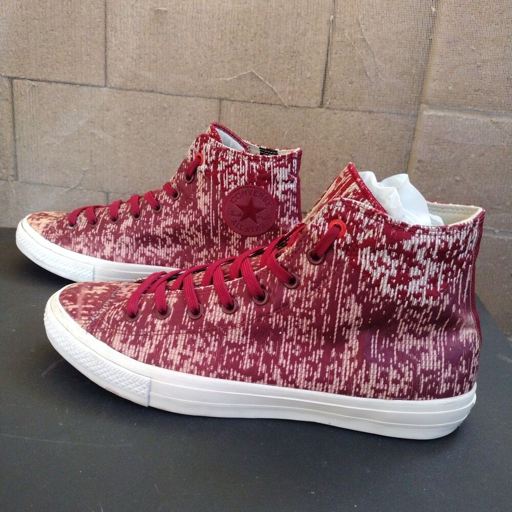 Converse Chuck Taylor II Shield Rubber Hi Top Mens Sz 12 Burgundy 153560C
